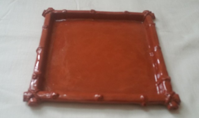 microwavable mud square serving plate
